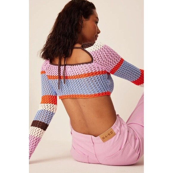 NWT ROMEE STRIJD X NA-KD High Waisted Wide Leg Denim In Light Pink Size 2 (32) - Picture 2 of 10